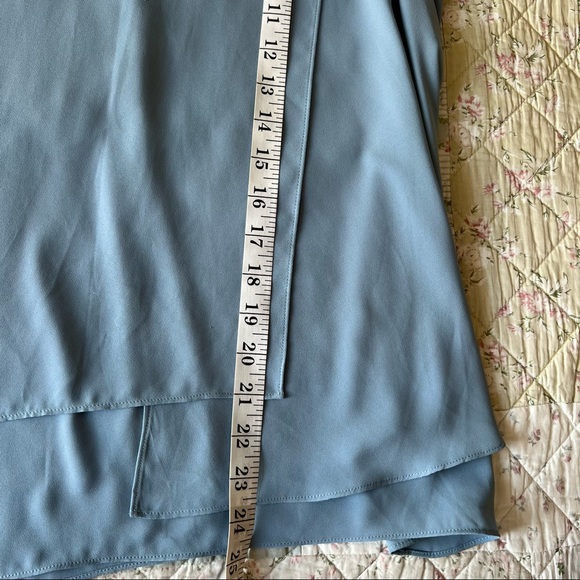 BCBGMaxAzria SHADOW BLUELORIELLE ASYMMETRICAL DRAPE TOP Size S - Picture 11 of 13